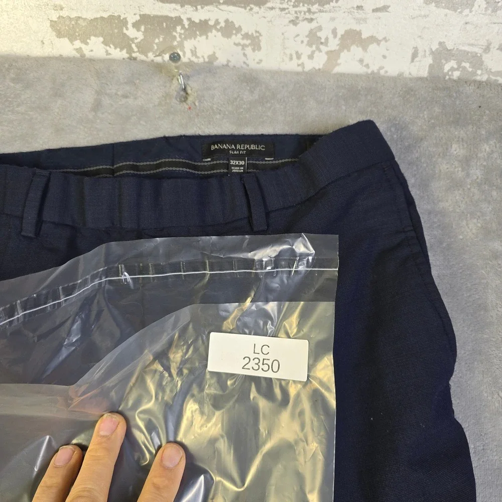Banana Republic Dress Pants‎ Men's 32x30 Navy Performance Italian Wool Marzotto